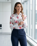 AWCTA Women’s Floral Cotton Slim Fit Shirt