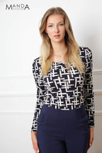 AWCTA Women’s Patterned Slim Fit Top