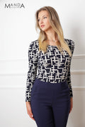 AWCTA Women’s Patterned Slim Fit Top