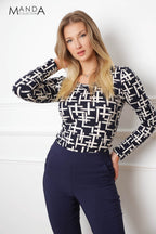 AWCTA Women’s Patterned Slim Fit Top