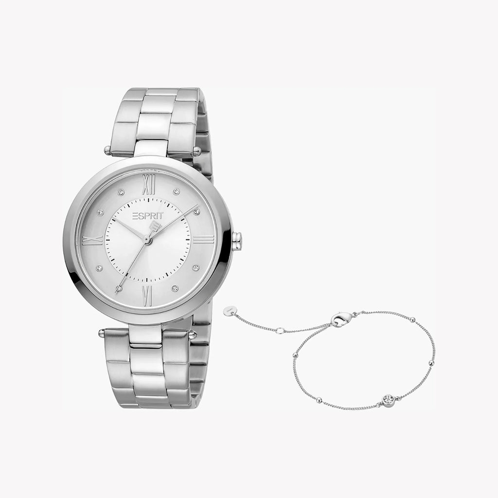 Esprit Women's Silver Stainless Steel Watch, Silver Dial | Es1l196m0035
