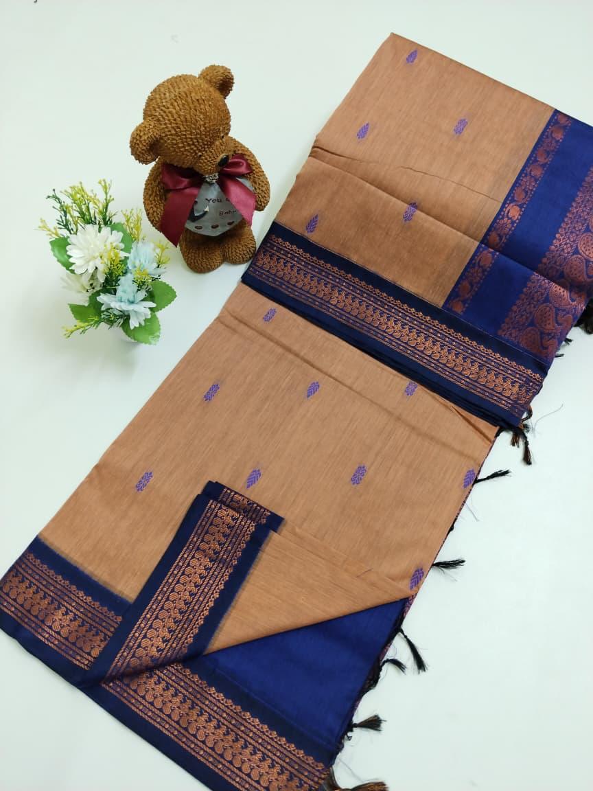 AWCTA Kalyani Cotton Sarees with Zari Border | Traditional Indian Cotton Sarees