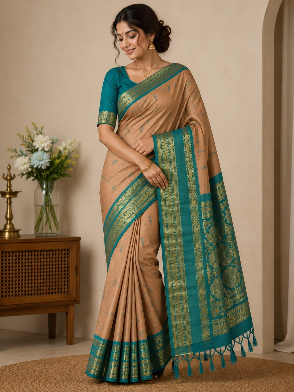 AWCTA Kalyani Cotton Sarees with Zari Border | Traditional Indian Cotton Sarees