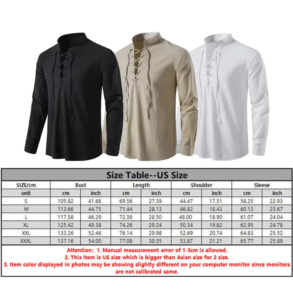 AWCTA Men's Cotton Linen Shirt & Pants Set