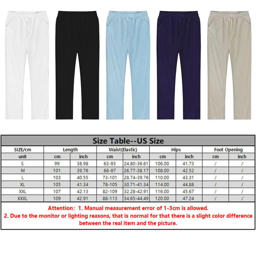 AWCTA Men's Cotton Linen Shirt & Pants Set