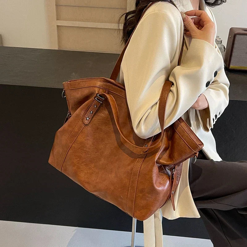 Premium Leather Women’s Tote Shoulder Crossbody Bag | AWCTA