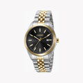 Esprit Men's Silver & Gold Stainless Steel Watch, Black Dial | Es1g250m0045