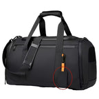 Large Nylon Travel Bag with Shoe Compartment – Black | AWCTA