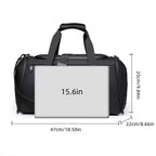 Large Nylon Travel Bag with Shoe Compartment – Black | AWCTA