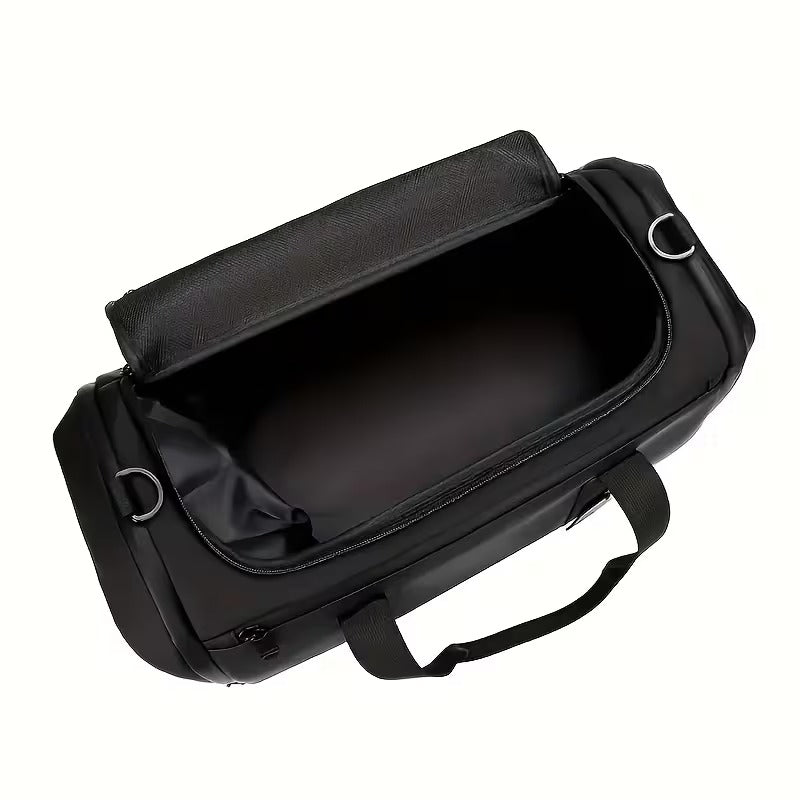 Large Nylon Travel Bag with Shoe Compartment – Black | AWCTA